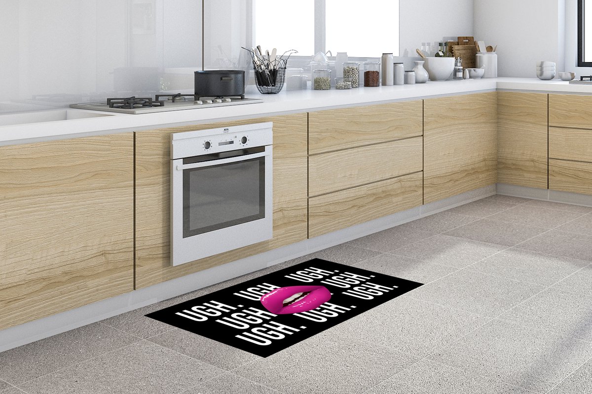 KitchenYeah Keukenloper - Loper keuken - Kind - Quotes - Lippen - Ugh. Ugh. Ugh. Ugh - Keukenloper vinyl multicolor, foto 2