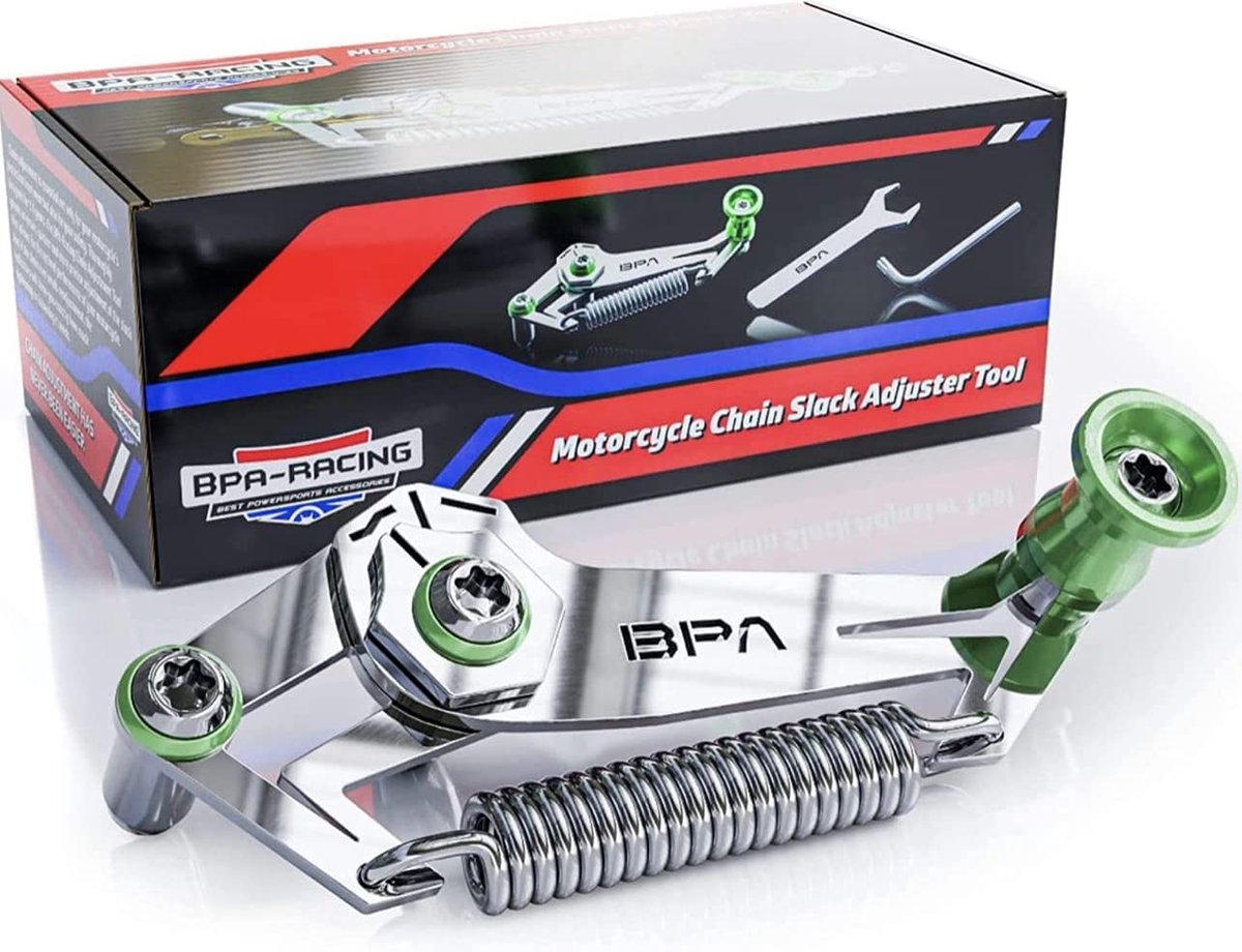 BPA-RACING MOTORCYCLE SLACK ADJUSTER TOOL GROEN/ Afstelgereedschap voor motorfietsketting