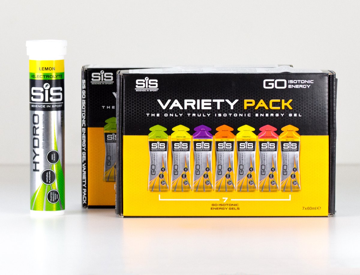 Goedkoopste SIS Voordeelpakket Go Hydro Electrolyte Lemon Tablets (20 x 4,5g) 2x GO Isotonic Energy Gels 7-Pack