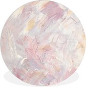 WallCircle - Wandcirkel ⌀ 140 - Olieverfschilderij Roze - Ronde schilderijen woonkamer - Wandbord rond - Muurdecoratie cirkel - Kamer decoratie binnen - Wanddecoratie muurcirkel - Woonaccessoires