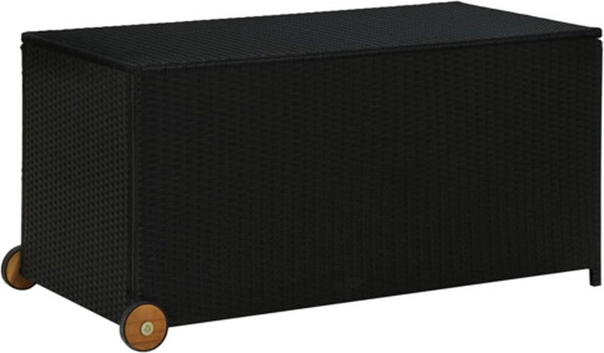 vidaXL - Tuinbox - 120x65x61 - cm - poly - rattan - zwart