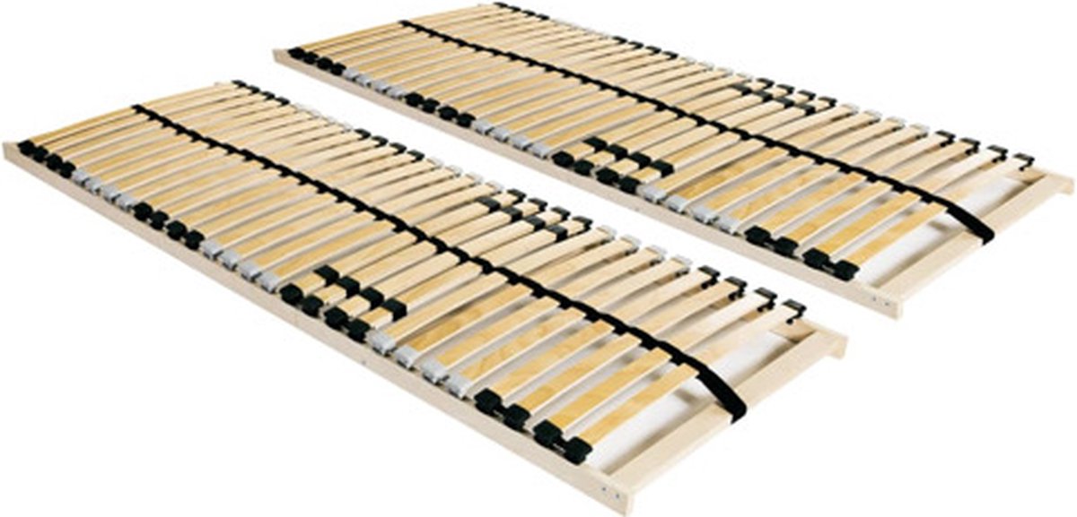 vidaXL - Lattenbodems - 2 - st - met - 28 - latten - 7 - zones - 90x200 - cm