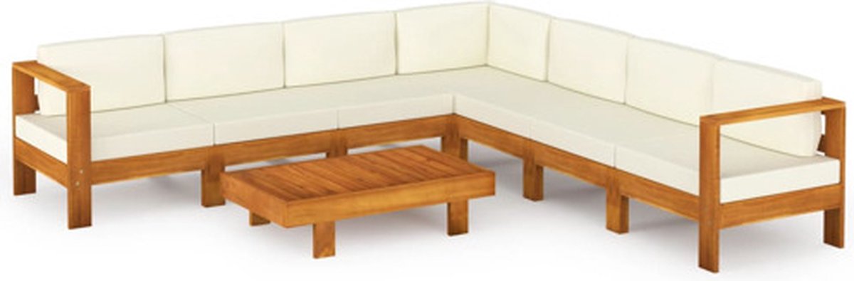 Bol.com vidaXL - 8-delige - tuinloungeset - met - kussens - 100x60 - cm - acaciahout aanbieding