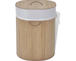 vidaXL - Wasmand - ovaal - bamboe - natuurlijk