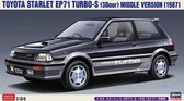 1:24 Hasegawa 20559 Toyota Starlet EP71 Turbo-S - Middle Vers.1987 Plastic Modelbouwpakket