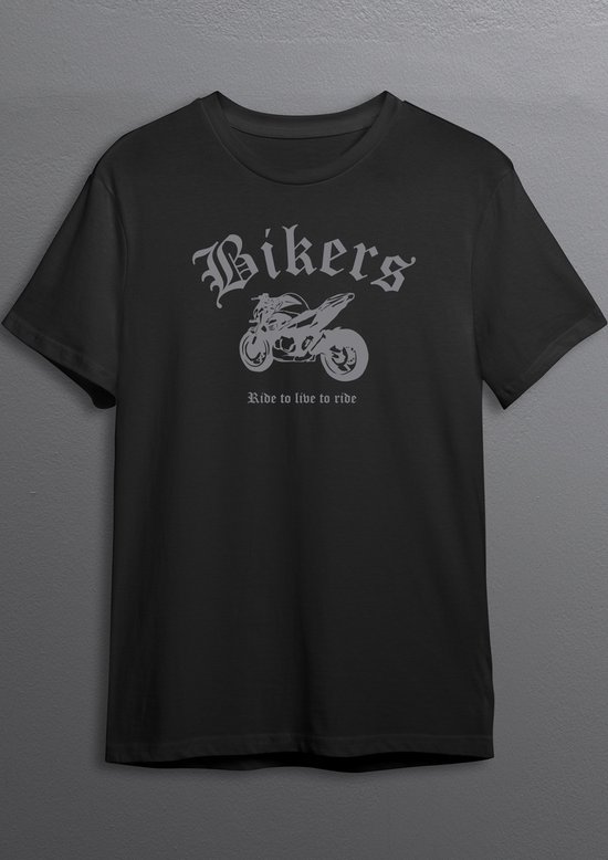 Vélo nu | chemise de motard | T-shirt noir | tirage argentique | XL