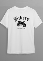 Naked Bike | Bikershirt | Wit T-shirt | Zwarte opdruk | XL