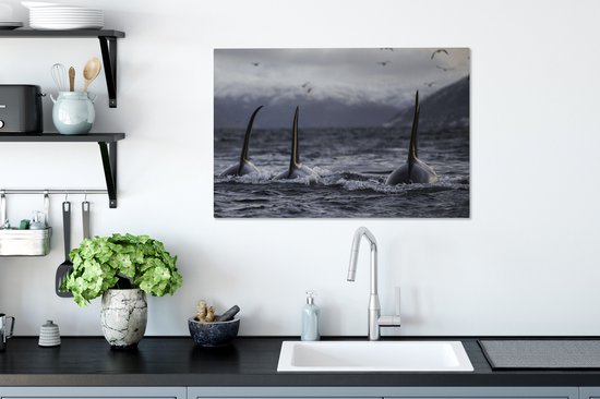 Tableau sur toile Trois Orques - 90x60 cm - Décoration murale