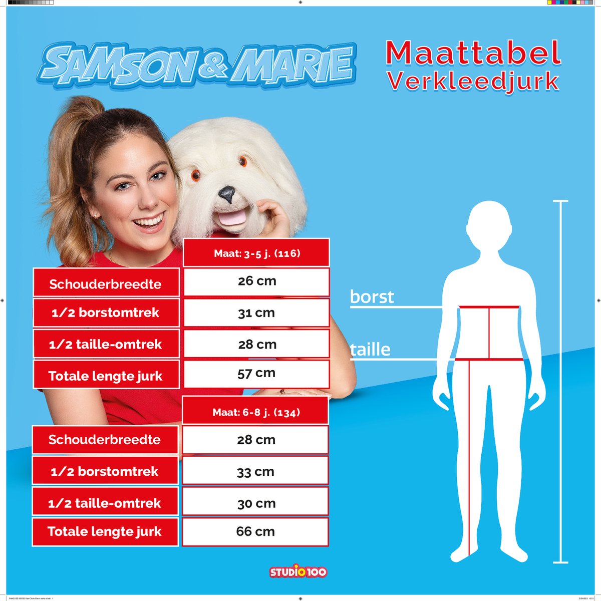 Samson & Marie verkleedkleding - verkleedjurk Marie 3/5j - maat 116