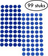 99 stuks Zelfklevend klittenband – Klittenbandsluiting – Klittenband rondjes – 1cm - Blauw