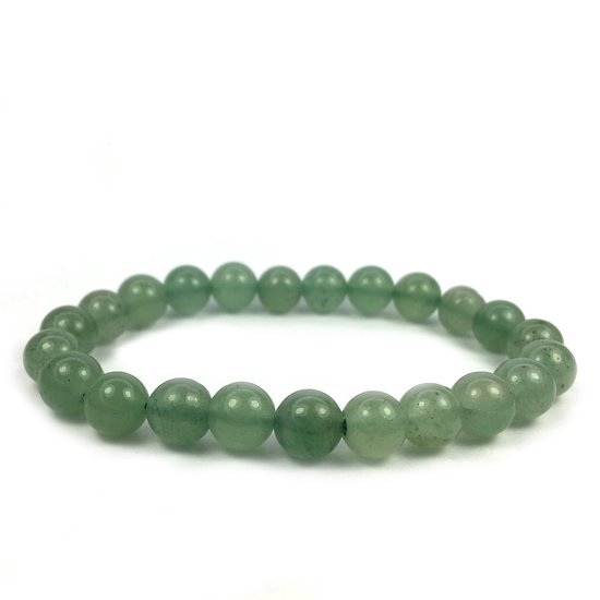 Bixorp Gems Bracelet en pierres précieuses Aventurine - Bracelets de perles vertes polies - Cadeau pour homme et femme - Fabriqué naturellement