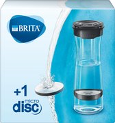 BRITA Fill&Serve Waterfilterkan + 1 stuk MicroDisc Waterfilter - 1,3L - Zwart | Brita MicroDisc Filter voor Brita Waterfilterkaraf