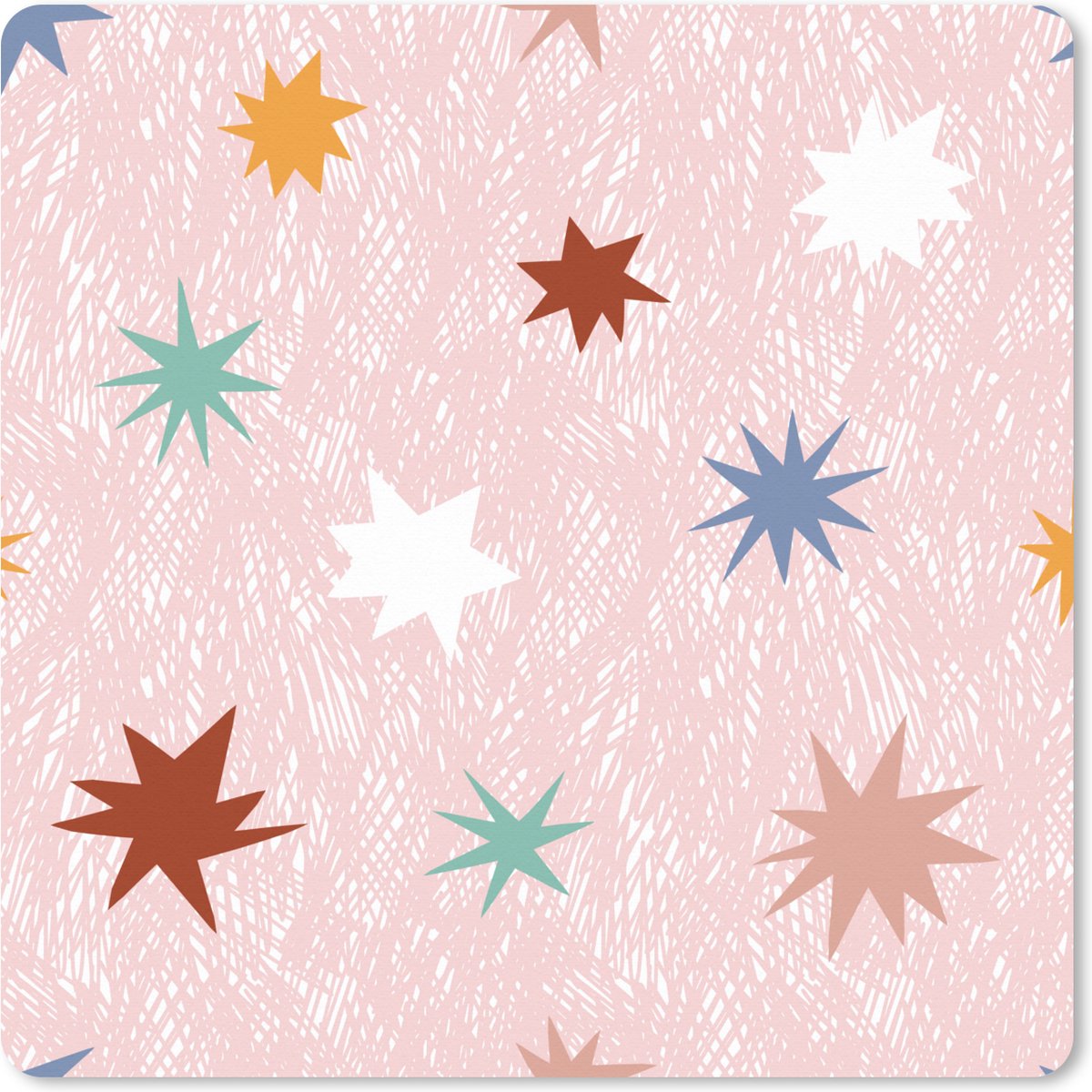 Muismat XXL 40x40 cm - Bureau onderlegger - Bureau mat Kind - Roze - Ruimte - Bureaumat - Gaming mousepad xl - Bureaulegger groot - Computer deskmat