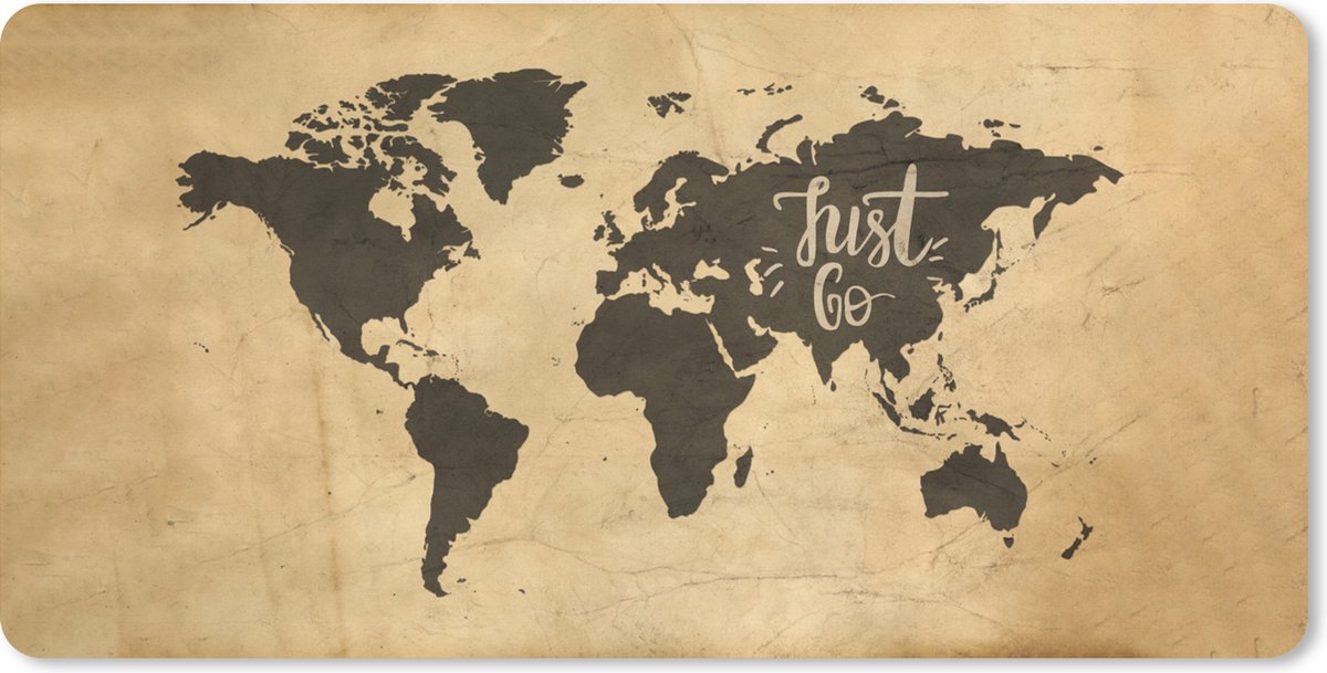 Muismat XXL 100x50 cm - Bureau onderlegger - Bureau mat Wereldkaart - Papyrus - Quote - Bureaumat - Gaming mousepad xl - Bureaulegger groot - Computer deskmat