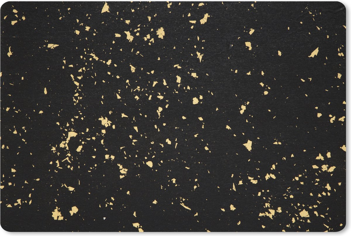 Muismat XXL 90x60 cm - Bureau onderlegger - Bureau mat Gouden vlokken op een zwarte achtergrond - Bureaumat - Gaming mousepad xl - Bureaulegger groot - Computer deskmat