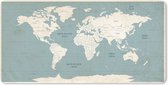 Muismat XXL - Bureau onderlegger - Bureau mat - Wereldkaart - Vintage - Blauw - 120x60 cm - XXL muismat