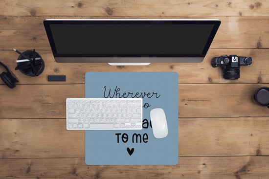 Muismat XXL 40x40 cm - Bureau onderlegger - Bureau mat Drive safe - Relatie - Liefde - Bureaumat - Gaming mousepad xl - Bureaulegger groot - Computer deskmat
