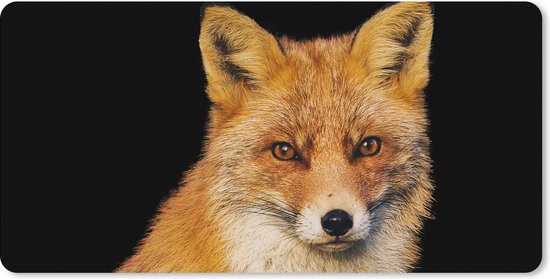 Muismat XXL 80x40 cm - Bureau onderlegger - Bureau mat Vos - Rood - Zwart - Bureaumat - Gaming mousepad xl - Bureaulegger groot - Computer deskmat