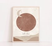 Persoonlijke sterrenhemel poster | SKY RISE x ELLIE - 21x30 cm - Sterrenhemel poster - Babykamer en kinderkamer