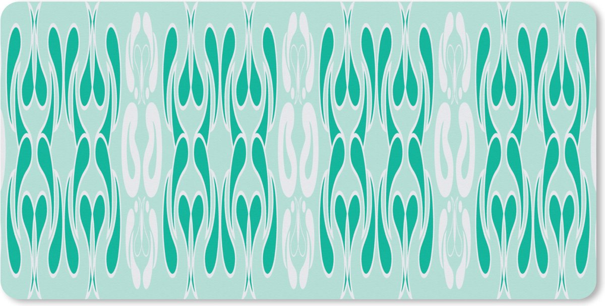 Muismat XXL 100x50 cm - Bureau onderlegger - Bureau mat Winter - Turquoise - Design - Bureaumat - Gaming mousepad xl - Bureaulegger groot - Computer deskmat - Kerst - Cadeau - Kerstcadeau voor mannen en voor vrouwen