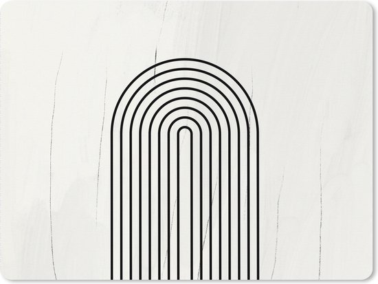 Tapis de souris XXL - Sous-main - Tapis de bureau - Art - Zwart - Wit - Abstrait - 80x60 cm - Tapis de souris XXL