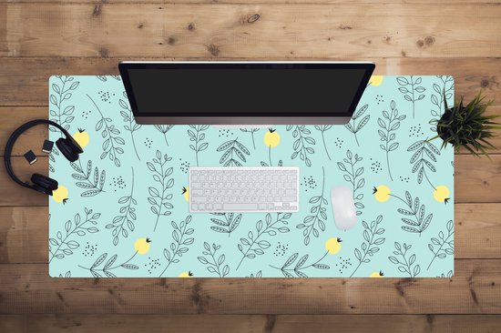 Muismat XXL 120x60 cm - Bureau onderlegger - Bureau mat Patronen - Zaad - Planten - Bureaumat - Gaming mousepad xl - Bureaulegger groot - Computer deskmat