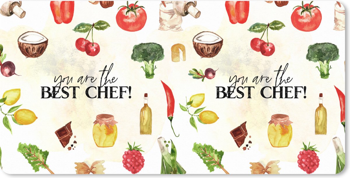 Muismat XXL 100x50 cm - Bureau onderlegger - Bureau mat Tekst - You are the best chef - Koken - Eten - Kok - Keuken - Hobby - Spreuken - Bureaumat - Gaming mousepad xl - Bureaulegger groot - Computer deskmat