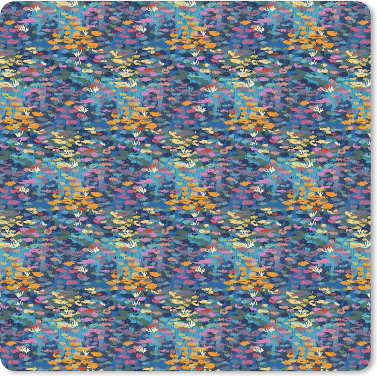 Muismat XXL 40x40 cm - Bureau onderlegger - Bureau mat Oude meesters - Kunst - Van Gogh - Patronen - Bureaumat - Gaming mousepad xl - Bureaulegger groot - Computer deskmat