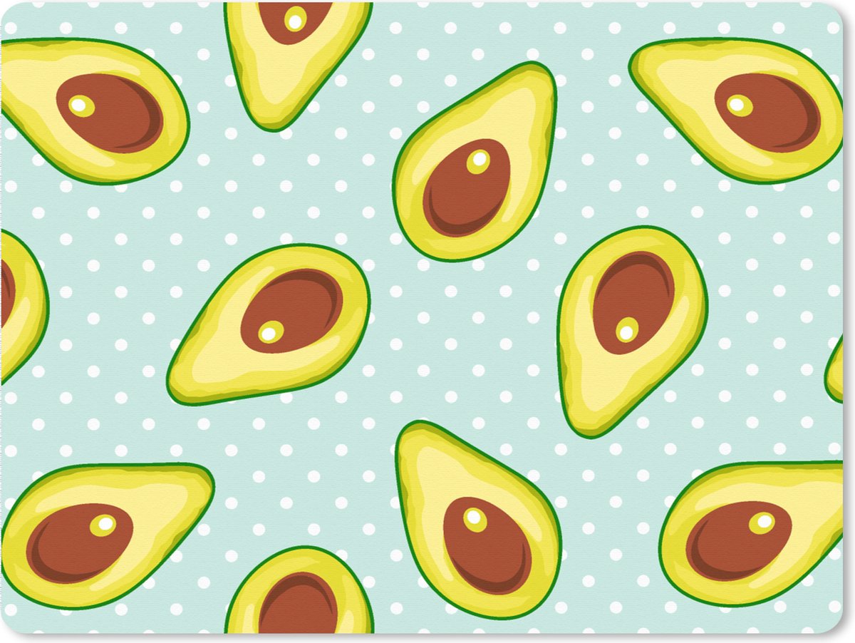 Muismat XXL 80x60 cm - Bureau onderlegger - Bureau mat Avocado - Patronen - Stippen - Bureaumat - Gaming mousepad xl - Bureaulegger groot - Computer deskmat
