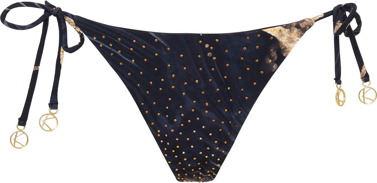 Bottom Side-Tie Diamonds - Marmer zwart goud XL