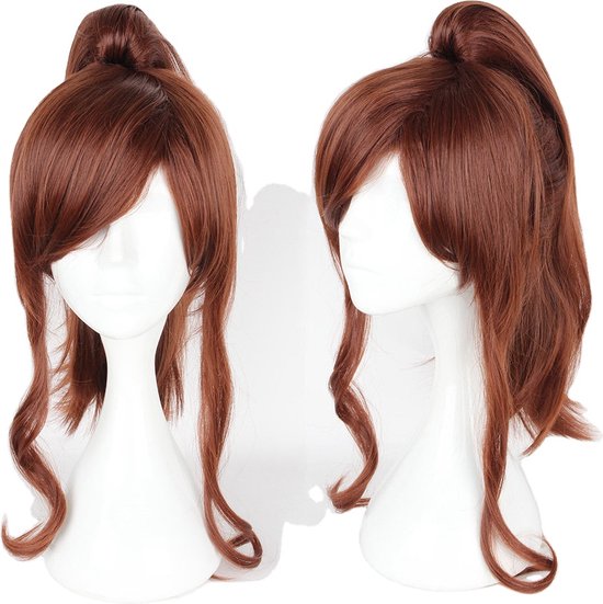 YEESHEDO Demon Hunters Rumi Cosplay Anime Zoey Mira lange vaste pruik, haaraccessoires voor dames (paars-rumi, lange gevlochten pruik