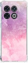 Smartphone hoesje OnePlus 10 Pro Stevige Telefoonhoesje met transparante rand Pink Purple Paint