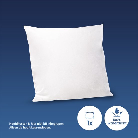Cillows - Taies d' Taies d'oreiller imperméables avec fermeture éclair - Protège oreiller 60x70 cm - Wit