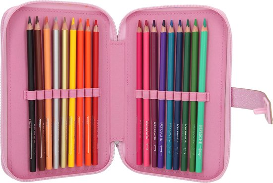 Depesche 10979 TOPModel Fantasy - Gevulde 3-voudige etui in Mermaid design, etui ca. 7,5 x 13 x 20 cm groot, met vilt