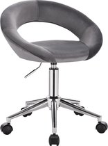 Polaza® Bureaustoel - Luxe bureaustoel - Bureaustoelen - Draaibaar - Verstelbaar - Velvet bekleding -  Donker grijs