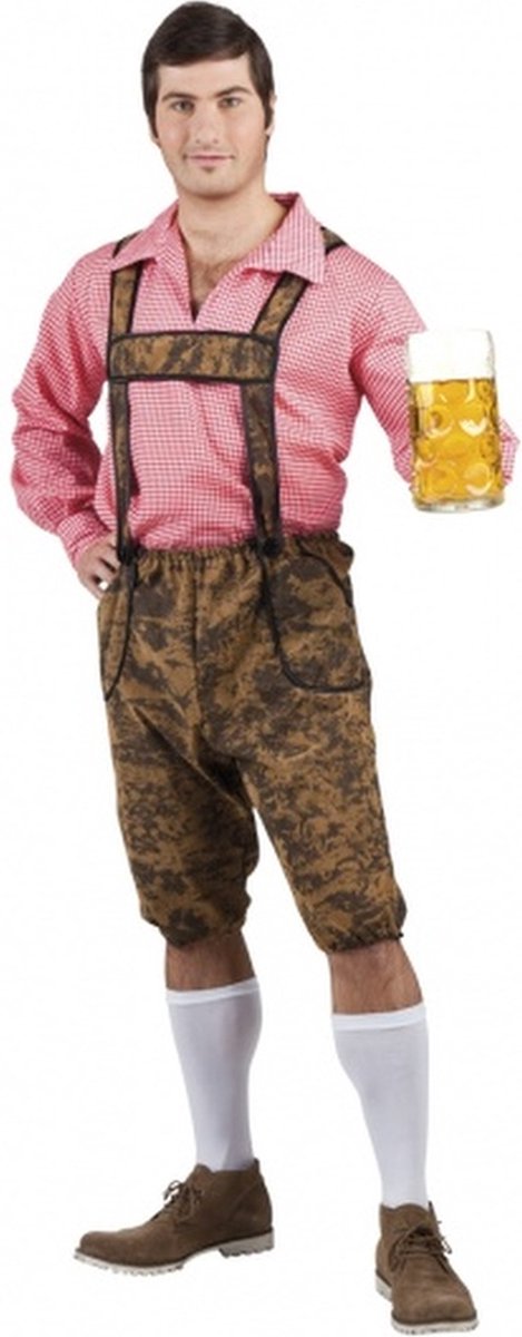 verkleedpak Lederhose Werner heren bruin maat 50/52