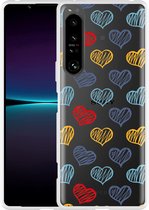 Sony Xperia 1IV Hoesje Doodle hearts Designed by Cazy