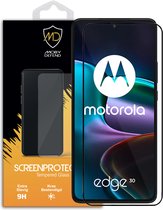 Motorola Edge 30 Screenprotector - MobyDefend Gehard Glas Screensaver - Zwarte Randen - Glasplaatje Geschikt Voor Motorola Edge 30
