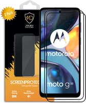 2-Pack Motorola Moto G22 Screenprotectors - MobyDefend Gehard Glas Screensavers - Zwarte Randen - Glasplaatjes Geschikt Voor Motorola Moto G22