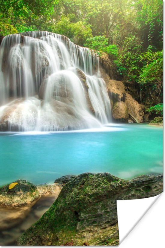 Poster Forêt - Cascade - Nature - 60x90 cm