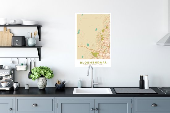 Poster Plan de la ville - Bloemendaal - Carte - Plan - 60x90 cm