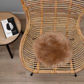 WOOOL® Schapenvacht Stoelkussen - Australisch Beige (38cm) - Zitkussen - 100% Echt - Chairpad ROND