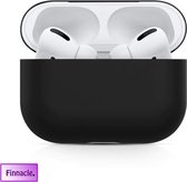 Finnacle - Hoesje geschikt voor Apple AirPods Pro - Zwart - one-piece - Siliconen - Case - Cover - Soft case