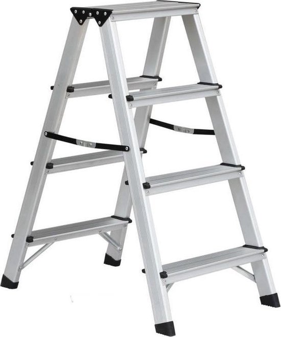 Homelux 710030 house ladder, flat, aluminium, 2 steps