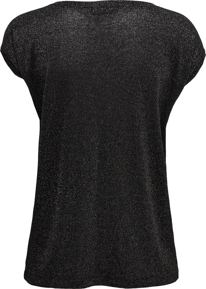 Top Donna Only Onlsilvery Con Scollo A V - Maglietta Lurex, Maniche Corte, Vestibilità Comoda - Foto 3