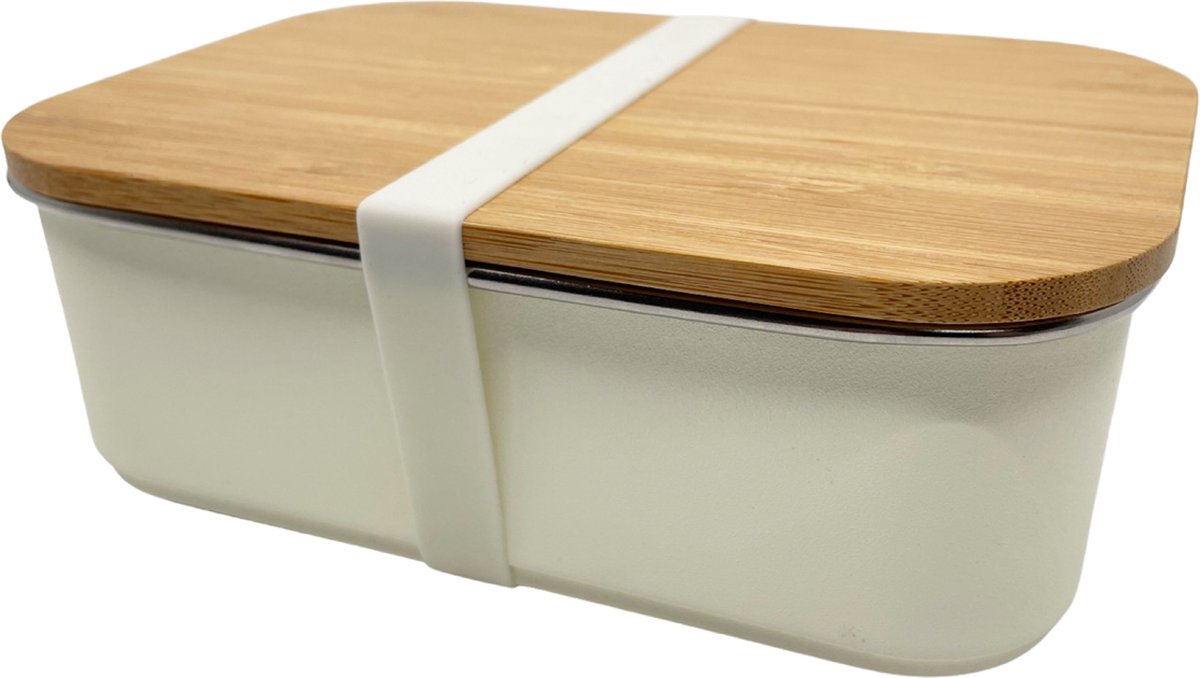 Smikkels - RVS Lunchbox - Broodtrommel school - 900ml - Duurzaam - Zacht wit - Lunchbox voor kinderen - broodtrommel kind - Brooddoos