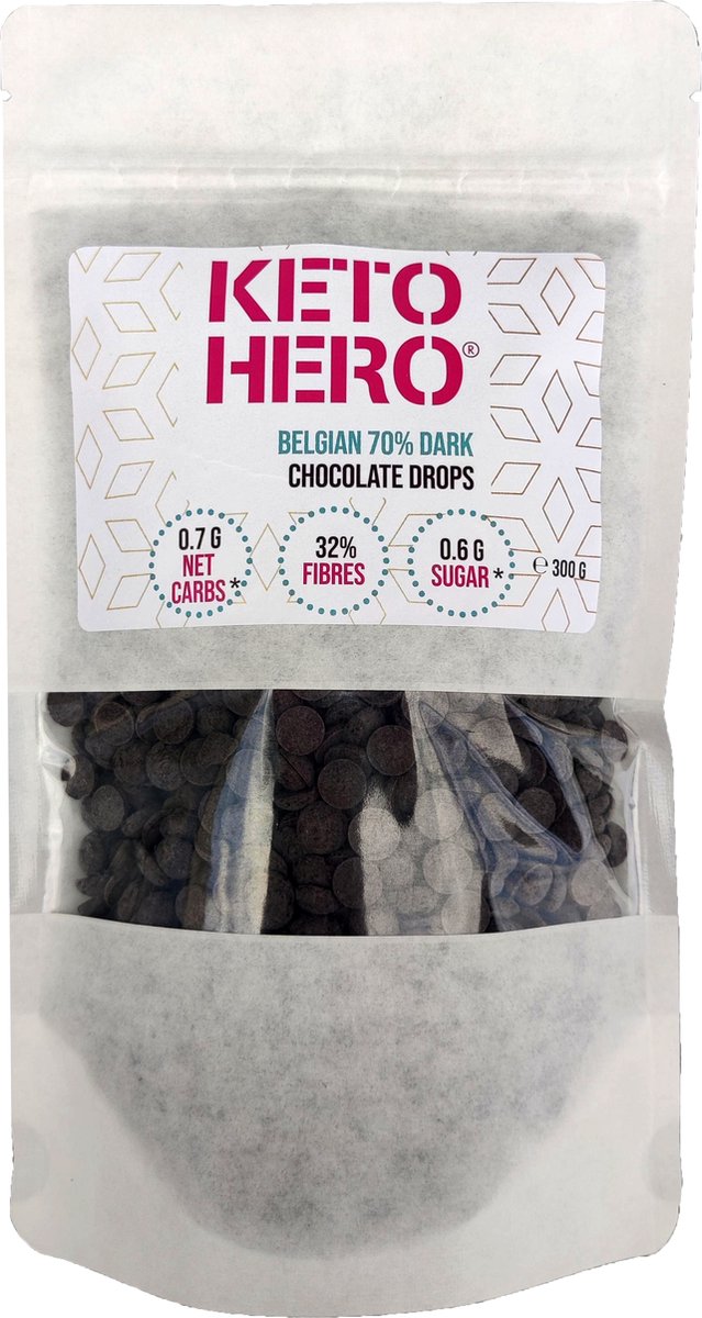 Keto Hero Dark Chocolate Drops 300GR | bol.