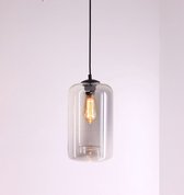 Hanglamp EEF Folded - getint grijs glas koker - ø18cm - 30cm - 150cm