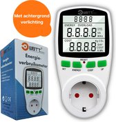 Energiemeter met Achtergrondverlichting WBTT® – verbruiksmeter – energiekostenmeter – elektriciteitsmeter – energieverbruiksmeter – stopcontact