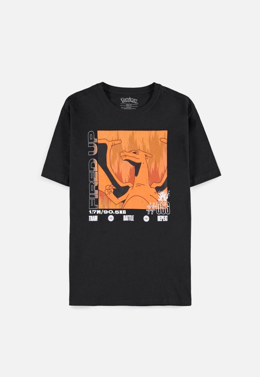 Pokémon - Charizard Heren T-shirt - 2XL - Zwart